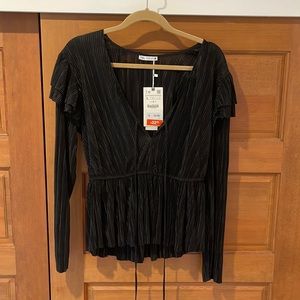Zara NWT black blouse size L